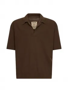 Поло с V-образным вырезом Uma Wang, коричневый