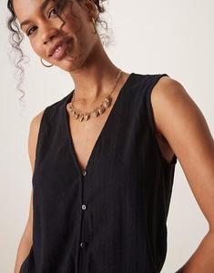 Легкий трикотажный жилет без рукавов черного цвета Vila