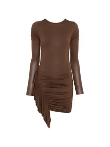Мини-платье с оборками Pnk, коричневый