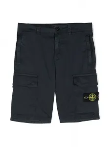 Шорты-бермуды с нашивкой-логотипом Stone Island Junior, синий