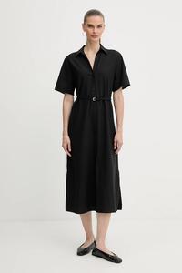 Шерстяное платье Boss, черный