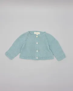Вязаная детская куртка с пуговицами Fina Ejerique, светло-зеленый