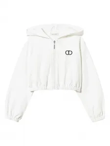 Худи с вышитым логотипом TWINSET Kids, белый