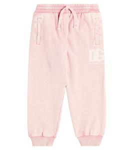 Спортивные брюки из хлопкового джерси с логотипом Dolce&Gabbana, розовый