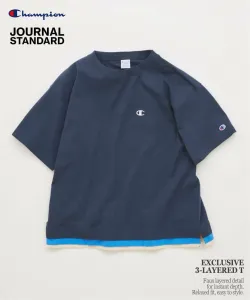 Футболка с коротким рукавом CHAMPION для JOURNAL STANDARD, трехслойная, цвет Navy