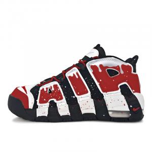 Nike Кроссовки Air More Uptempo Christmas Night Elf Cushioning Mid top Vintage Basketball Shoes Women's Black Red
