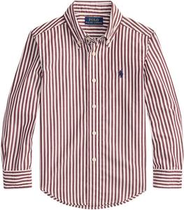 Рубашка Polo Ralph Lauren Kids Striped Cotton Poplin Shirt, цвет Classic Wine White