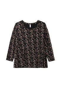 Рубашка А-силуэта с длинными рукавами и принтом по всей поверхности Sheego, цвет Schwarz Gemustert