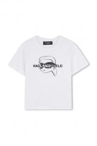 Детская хлопковая футболка Karl Lagerfeld, белый