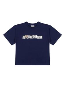 Moschino Kids футболка с нашивками, синий