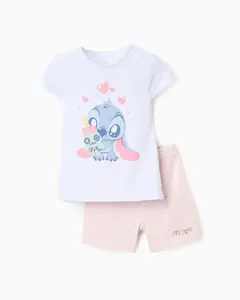 Пижама для малыша 100% хлопок с мотивом Стич Zippy, белый