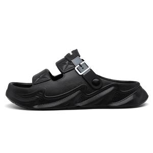 RENBEN Тихие противоскользящие износостойкие шлепанцы мужские черные, цвет Black