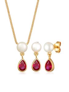 Elli Колье Schmuckset 925 Sterling Silber in Gold