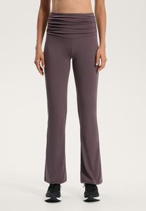 Брюки OYSHO RISE COMFORTLUX FLARE WITH GATHERED, Mottled Light Brown