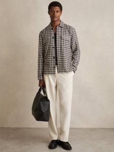 Рубашка Ribona в клетку Reiss, Navy/White