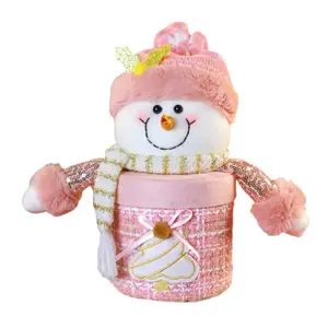 Рождественская яблочная банка для конфет плюшевая кукла высотой 30см Dolls and bears dance, розовый