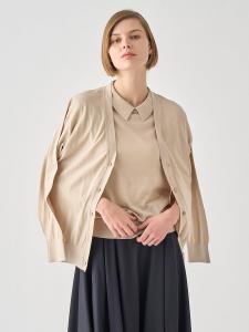 Хлопковый вязаный кардиган с V-образным вырезом и длинными рукавами | S4620 | 30G, стандартный крой