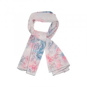 Шелковый платок женский белый разноцветный Alexander McQueen