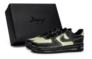 Nike Air Force 1 07 Special Shoe Box Противоскользящие износостойкие низкие кроссовки для скейтбординга унисекс черный бежевый желтый