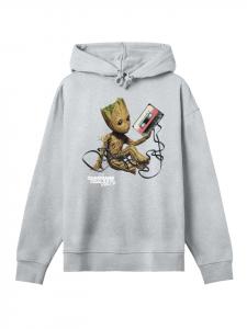 Толстовка Marvel Guardians Of The Galaxy Vol2 Groot Tape в сером меланжевом цвете F4NT4STIC