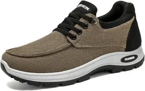 Мужские кроссовки для бега с дышащей мягкой подошвой, удобные прогулочные обувь с толстой подошвой, легкие повседневные спортивные туфли на молнии Qacksv, желтый