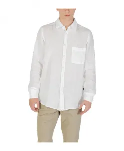 Классическая льняная рубашка с длинными рукавами Hugo, белый