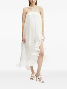 Платье миди с оборками Simona Corsellini, белый
