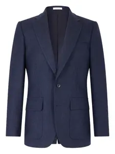 Пиджак из смесовой шерсти с накладными карманами FURSAC, синий