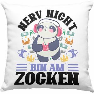 Тенденция — декоративная подушка для геймера с наполнителем 40 x 40 см, подарок Nerv Not Bin Am Gambling Gamer, идея подарка для геймера, забавная поговорка для игр (розовый) Trendation