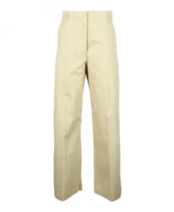 Хлопковые повседневные брюки Sportmax, бежевый