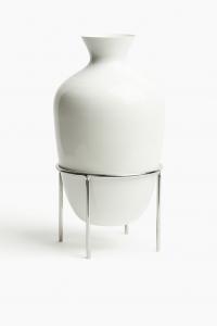 Высокая ваза из металла H&M, белый