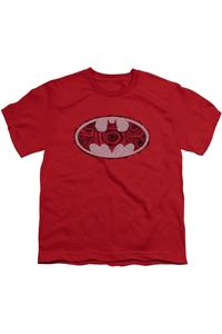 Футболка с коротким рукавом для детей "Batman" с сигналом Рози Gildan, красный