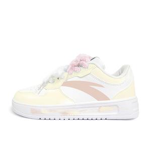 ANTA Комфортные нескользящие износостойкие низкие кроссовки для скейтбординга унисекс розово-желтого цвета