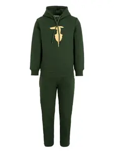 Спортивный костюм с принтом TRUSSARDI JUNIOR, зеленый