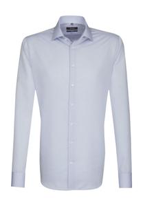 Рубашка деловая, индивидуального кроя, без глажки, мужская seidensticker, светло-синий