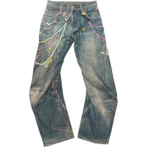 Прямые джинсы с принтом 2 Acne Studios, синий