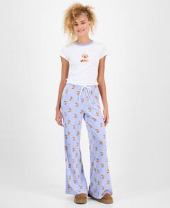 Детские брюки для отдыха с широкими штанинами и ажурным узором, на шнуровке, с ажурным рисунком Just Polly, Blue Puppy