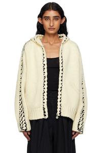 Open Yy Тканевая толстовка с капюшоном на молнии бежевого цвета