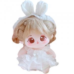 Милый и очаровательный хлопковый пупс, пушистая гуманоидная кукла для переодевания, плюшевая кукла высотой 20см Handsome, Silly Bag + Invisible Wings Two-Piece Set