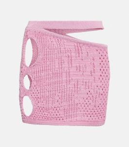 Мини-юбка из смесового хлопка с эффектом потертости ROBERTA EINER, фиолетовый