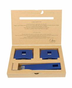 Набор из 3 предметов: кастрюля и сковорода со съемными ручками лавандового цвета Cristel, Blue Ink