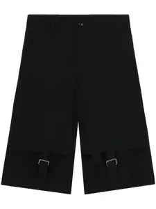Шерстяные шорты с пряжкой Black Comme Des Garçons, черный