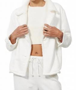 Bobi Белое пальто-бушлат на подкладке из искусственного меха Los Angeles