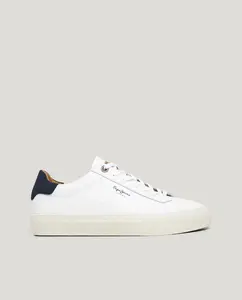 Мужские кожаные кроссовки с замшевыми деталями Pepe Jeans, белый