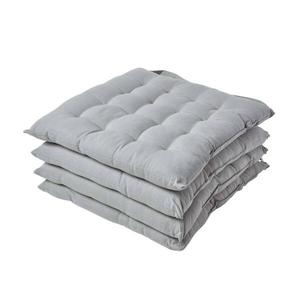 Подушка для стульев Homescapes 4 шт, 40x5x40 см, серый