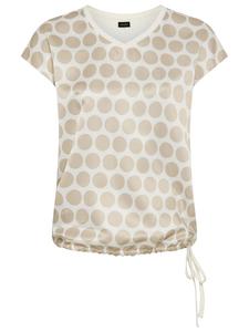 Laura Scott Бежевая блузка в горошек