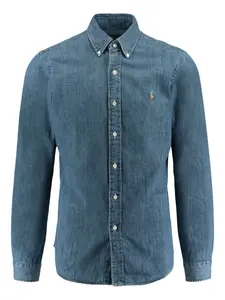 Джинсовая рубашка с вышитым логотипом Ralph Lauren Collection, синий