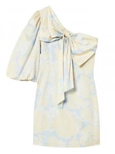 Платье на одно плечо с бантом TWINSET, синий