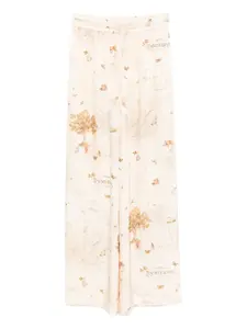 Брюки прямого кроя с завязками ZIMMERMANN, нейтральный