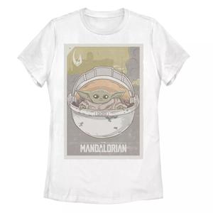Детская футболка с графическим плакатом «Звездные войны, Мандалорец, ребенок, известный как Малыш Йода» Disney, белый